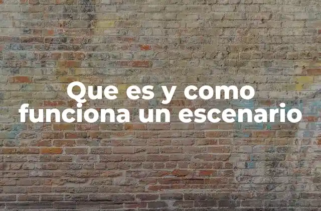 Que es y como Funciona un Escenario