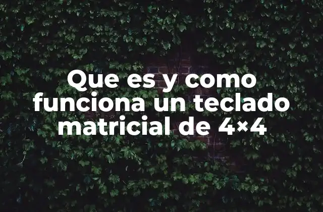 Que es y como Funciona un Teclado Matricial de 4×4