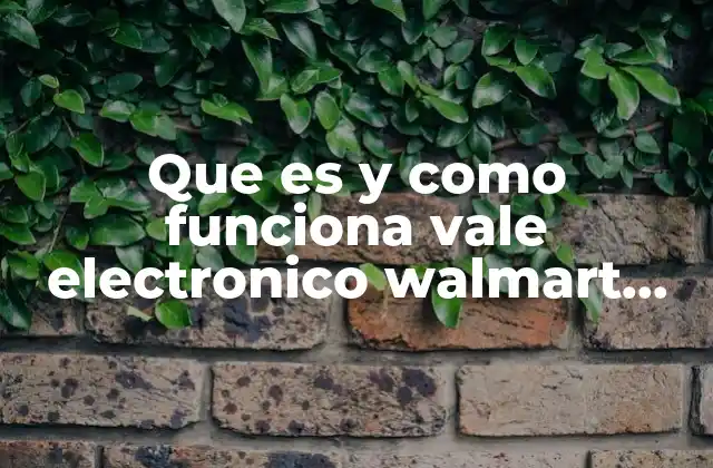 Que es y como Funciona Vale Electronico Walmart Saldo
