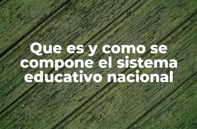 Que es y como Se Compone el Sistema Educativo Nacional