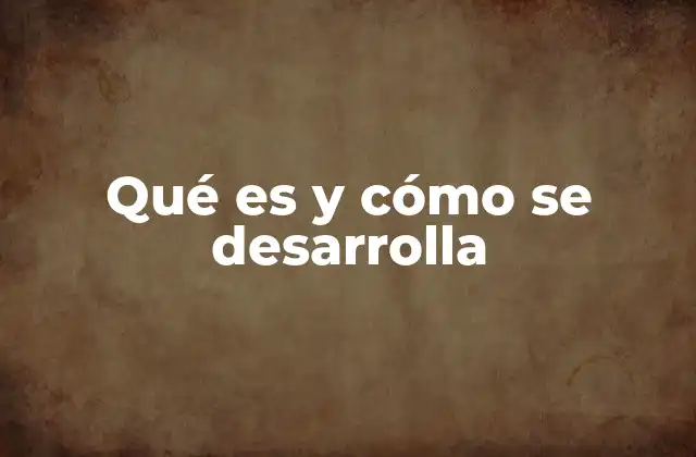 Qué es y Cómo Se Desarrolla