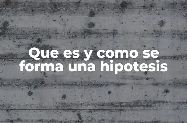 Que es y como Se Forma una Hipotesis