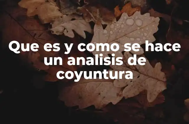 Que es y como Se Hace un Analisis de Coyuntura