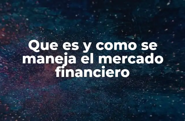 Que es y como Se Maneja el Mercado Financiero