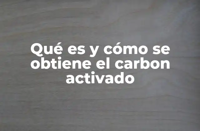 Qué es y Cómo Se Obtiene el Carbon Activado
