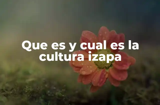 Que es y Cual es la Cultura Izapa