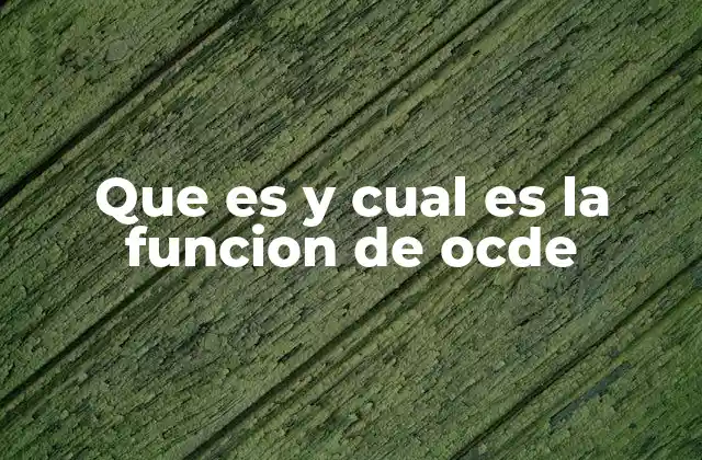 Que es y Cual es la Funcion de Ocde