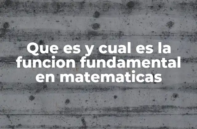 Que es y Cual es la Funcion Fundamental en Matematicas