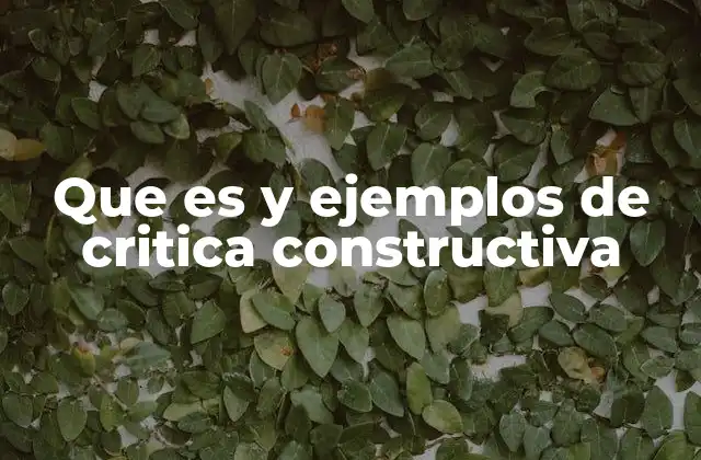 Que es y Ejemplos de Critica Constructiva