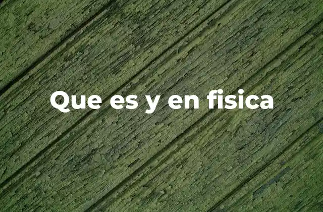 Que es y en Fisica