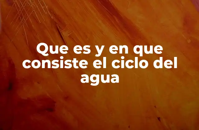 Que es y en que Consiste el Ciclo Del Agua