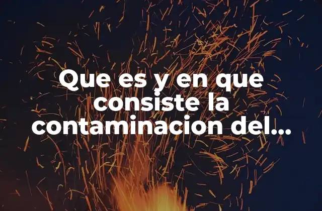 Que es y en que Consiste la Contaminacion Del Agua