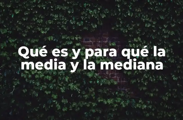 Qué es y para Qué la Media y la Mediana