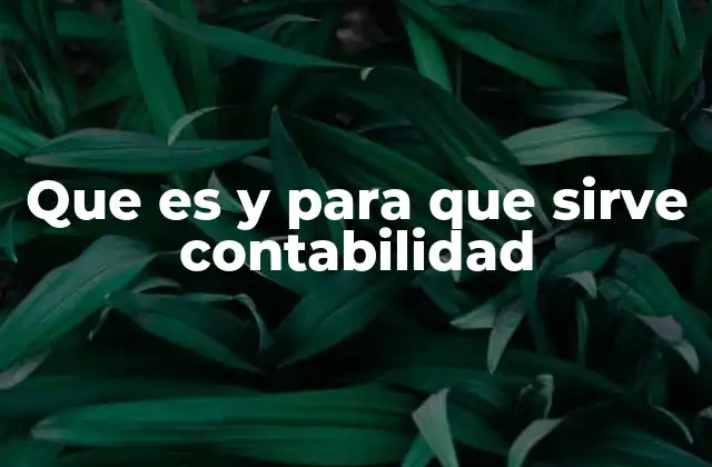 Que es y para que Sirve Contabilidad