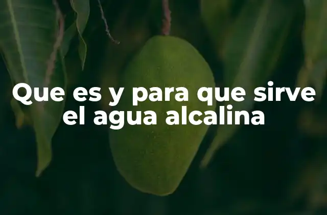 Que es y para que Sirve el Agua Alcalina