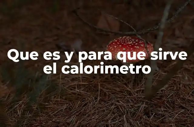 Que es y para que Sirve el Calorimetro