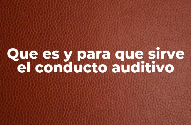 Que es y para que Sirve el Conducto Auditivo