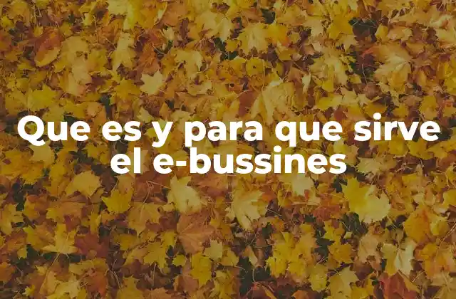 Que es y para que Sirve el E-bussines