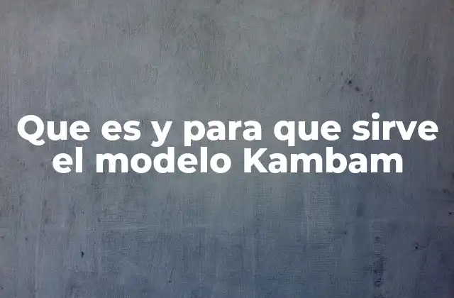 Que es y para que Sirve el Modelo Kambam