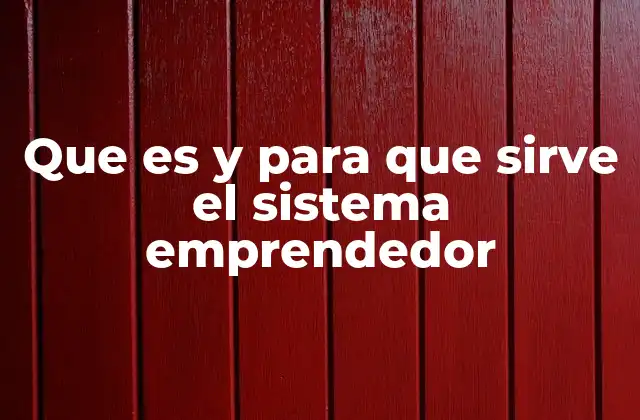 Que es y para que Sirve el Sistema Emprendedor