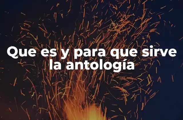 Que es y para que Sirve la Antología