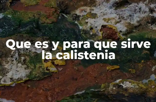 Que es y para que Sirve la Calistenia