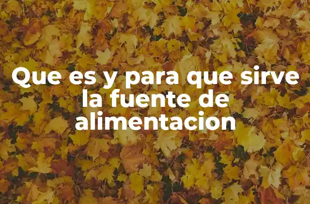 Que es y para que Sirve la Fuente de Alimentacion