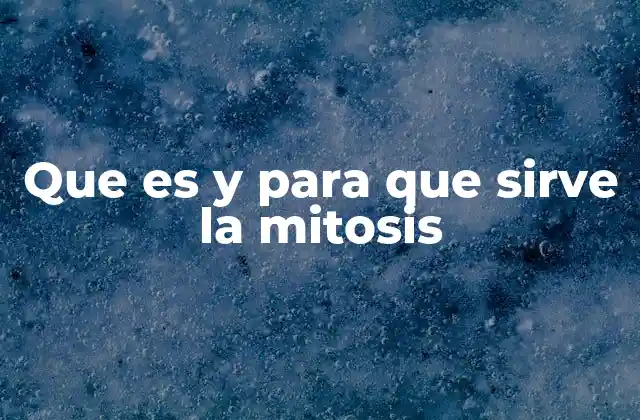 Que es y para que Sirve la Mitosis