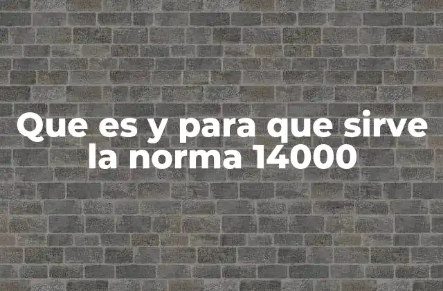 Que es y para que Sirve la Norma 14000