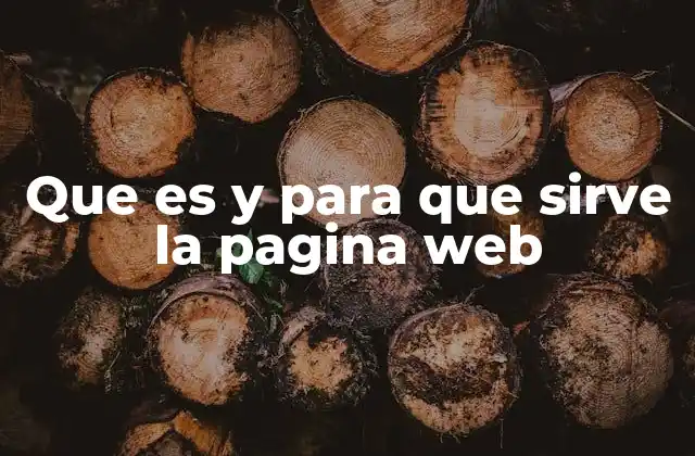 Que es y para que Sirve la Pagina Web