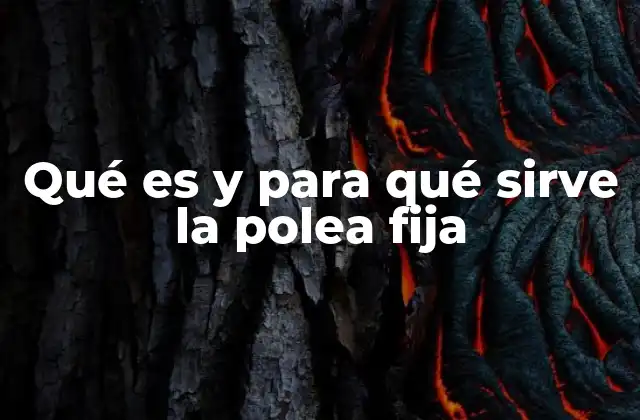 Qué es y para Qué Sirve la Polea Fija 2 El funcionamiento mecánico de la polea fija