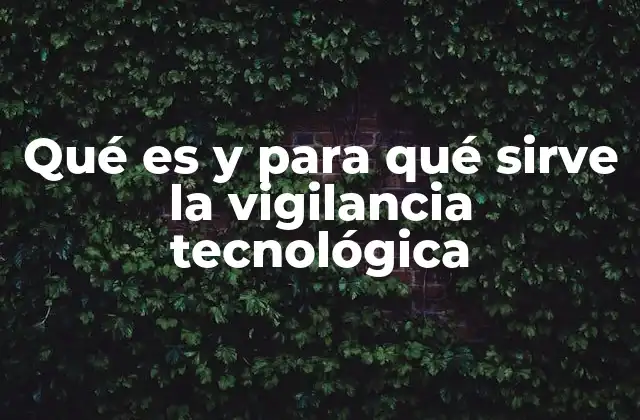 Qué es y para Qué Sirve la Vigilancia Tecnológica