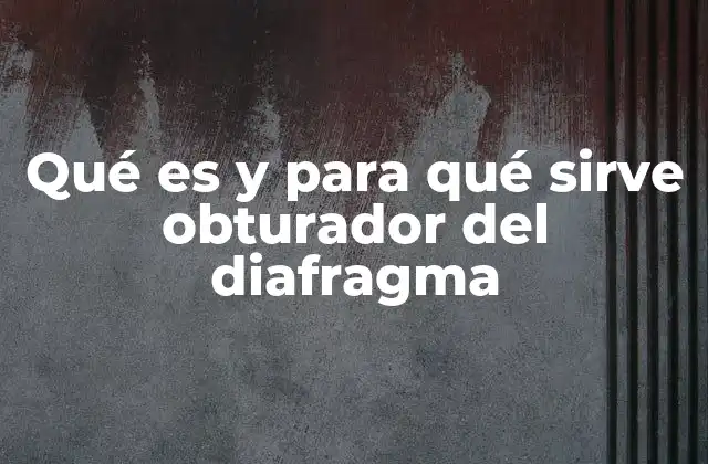 Qué es y para Qué Sirve Obturador Del Diafragma