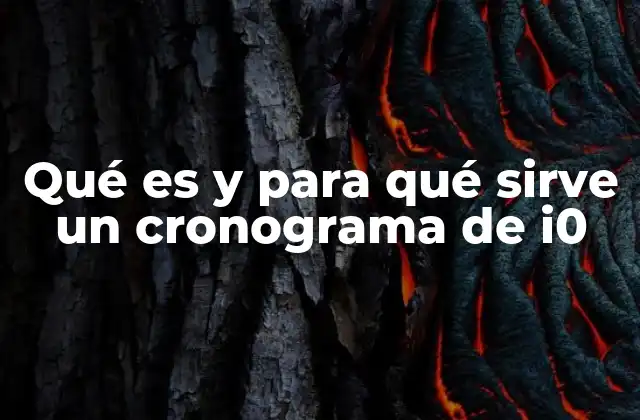 Qué es y para Qué Sirve un Cronograma de I0