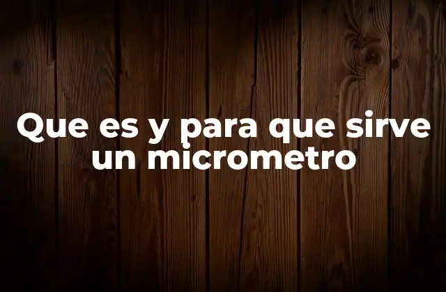Que es y para que Sirve un Micrometro