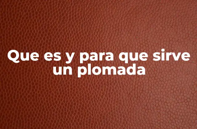 Que es y para que Sirve un Plomada