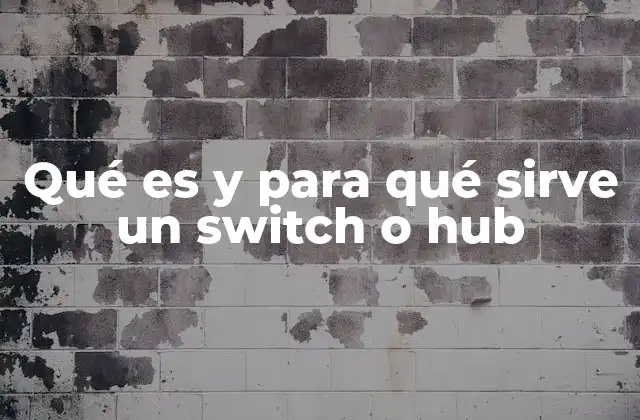 Qué es y para Qué Sirve un Switch o Hub