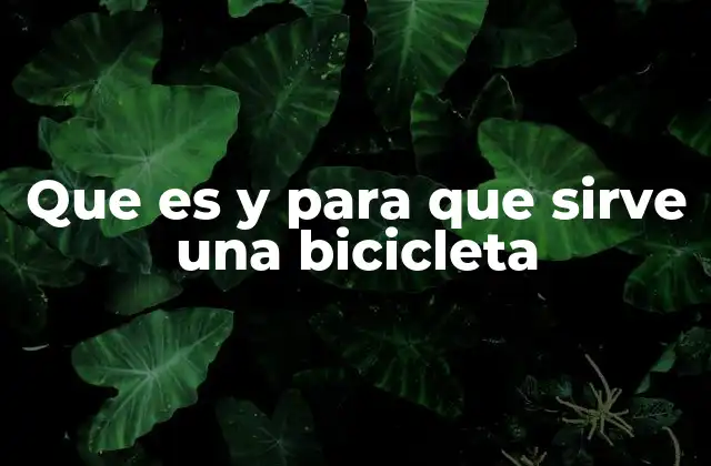 Que es y para que Sirve una Bicicleta