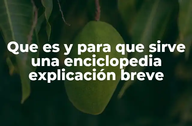 Que es y para que Sirve una Enciclopedia Explicación Breve