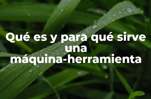 Qué es y para Qué Sirve una Máquina-herramienta
