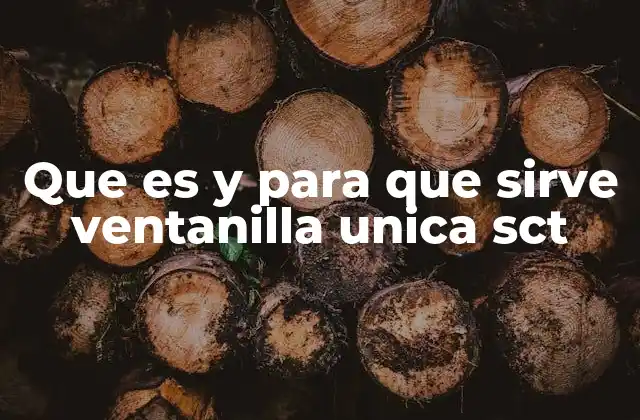 Que es y para que Sirve Ventanilla Unica Sct