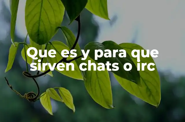Que es y para que Sirven Chats o Irc