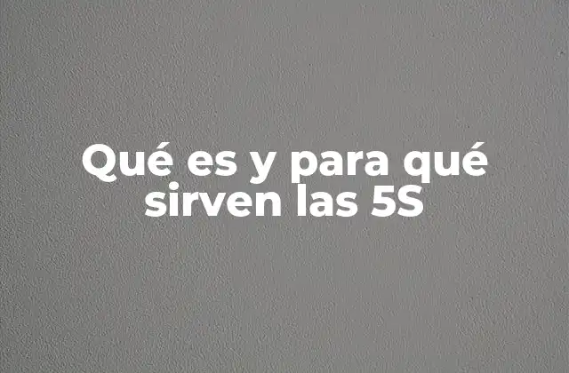 Qué es y para Qué Sirven las 5s