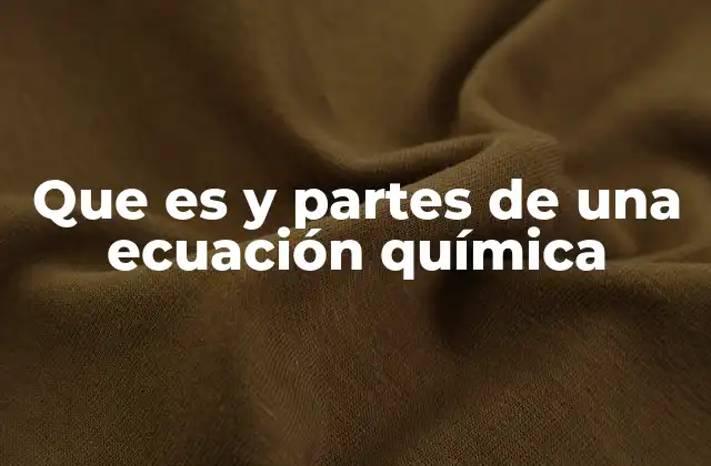 Que es y Partes de una Ecuación Química