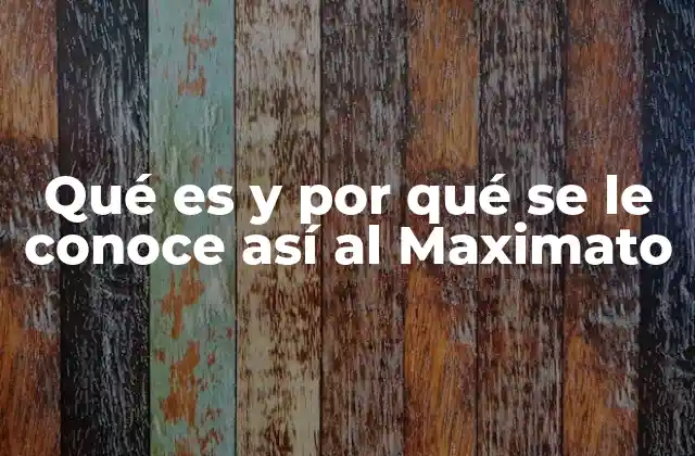 Qué es y por Qué Se Le Conoce Así Al Maximato