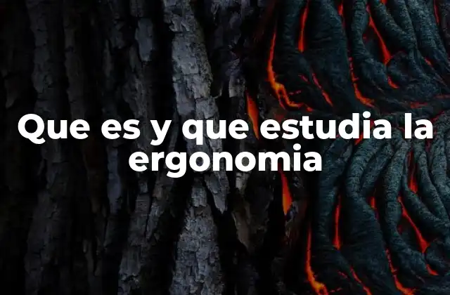 Que es y que Estudia la Ergonomia