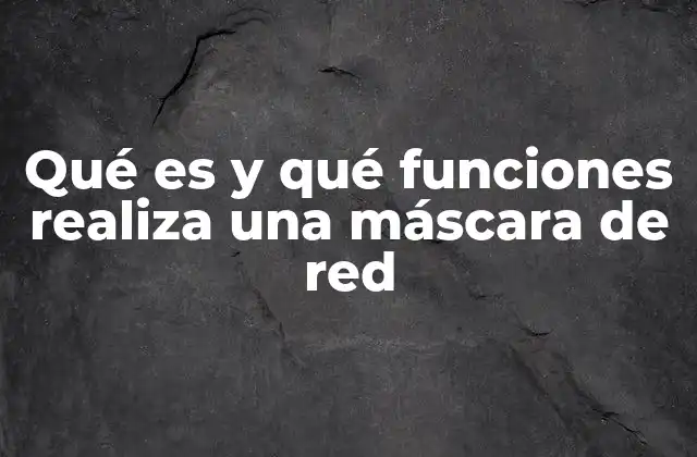 Qué es y Qué Funciones Realiza una Máscara de Red