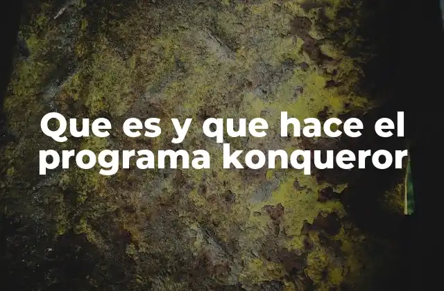 Que es y que Hace el Programa Konqueror
