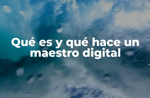 Qué es y Qué Hace un Maestro Digital