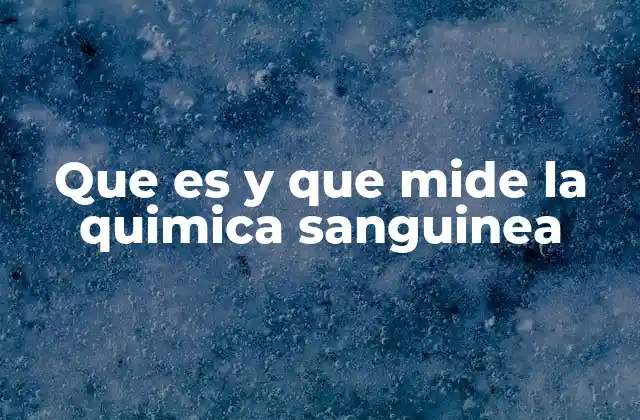 Que es y que Mide la Quimica Sanguinea 2 El papel de la química sanguínea en la medicina preventiva